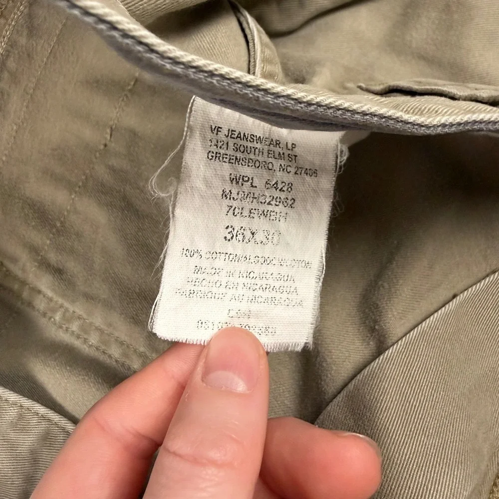 Wrangler Cargo Pants Mens 36x30 Tan Khaki Cowboy Utility Workwear Baggy Wide Leg